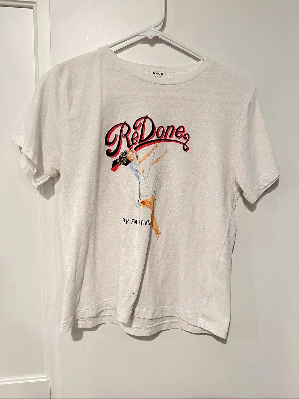 Re/Done Keep 'Em Flying Tee White Medium